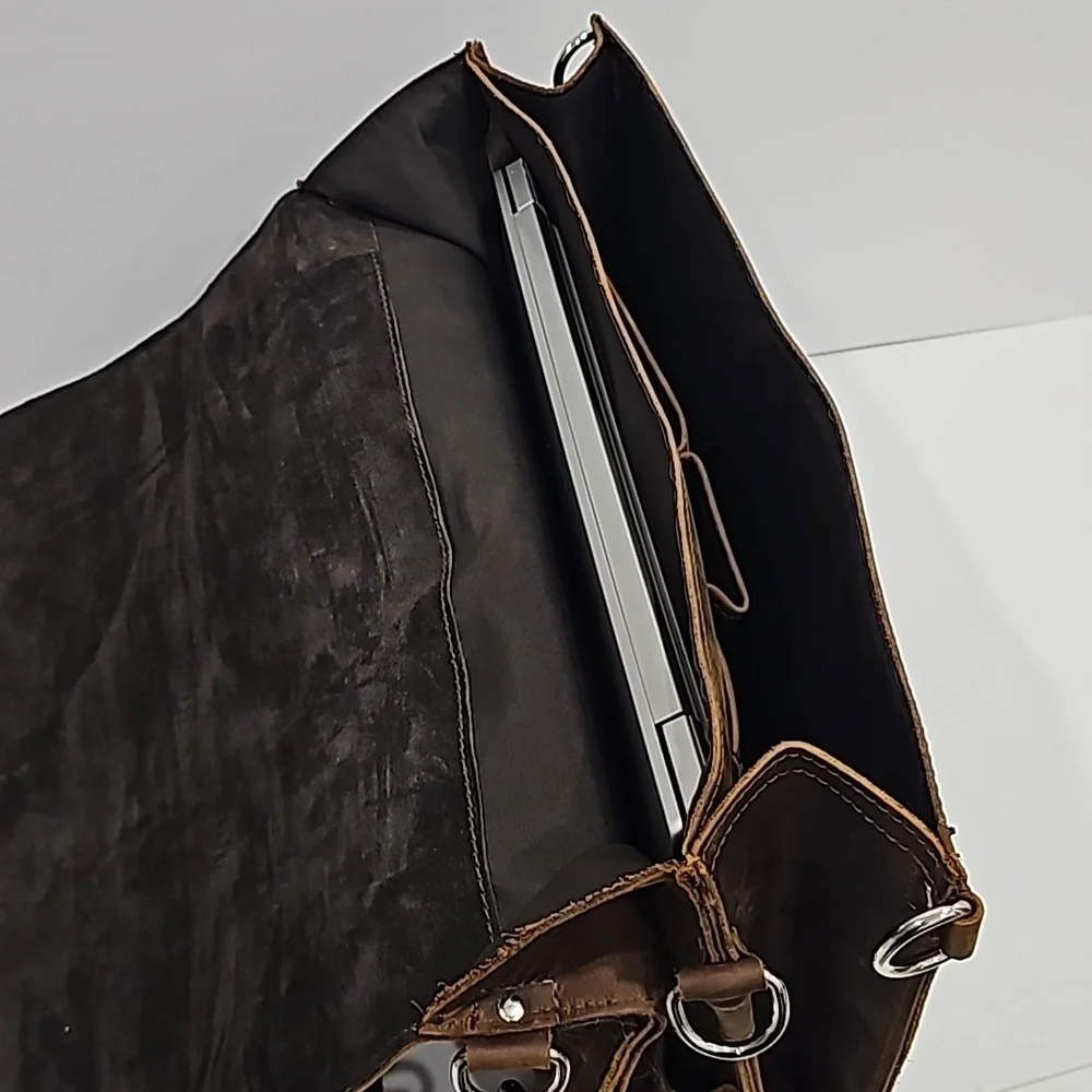 Full grain leather messenger bag/backpack/briefcase NWT
